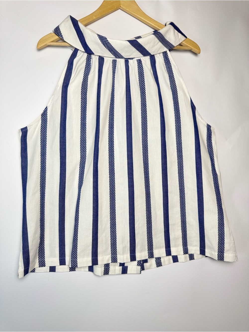Sail to Sable Navy White Stripe Halter Top XXL